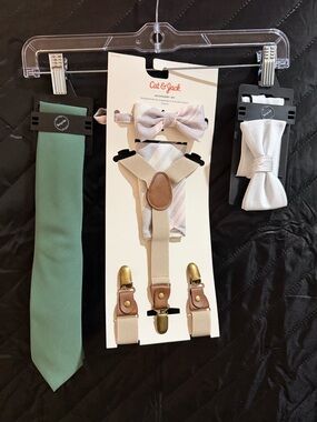 Kohl's and Bespoke Tie & Bow Tie Accessory Set in Green, Cream, White
